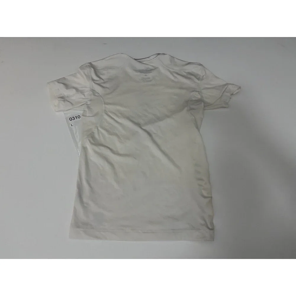 Men’s Nike Fitted Pro Combat Dri-fit Shirt. Off-White/ Tan Trim  Size Large